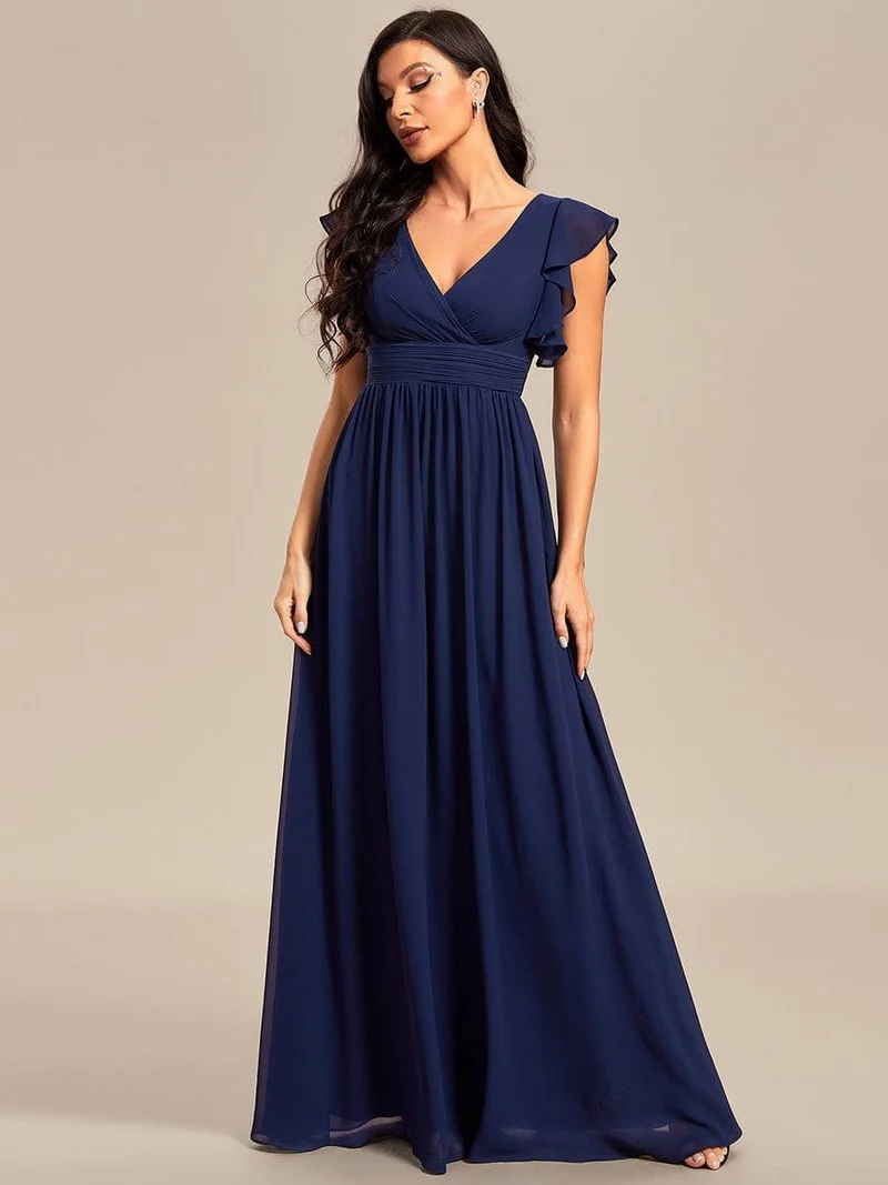 ever LILYANA|Robe de demoiselle d'honneur en mousseline avec dos découpé