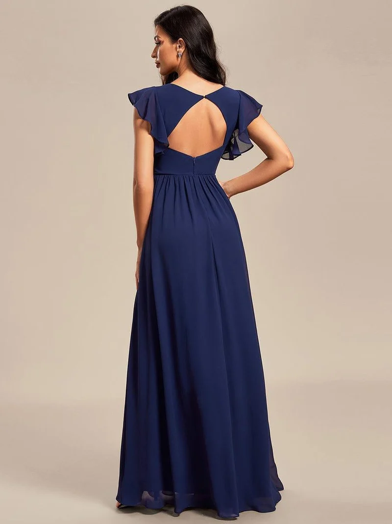 ever LILYANA|Robe de demoiselle d'honneur en mousseline avec dos découpé