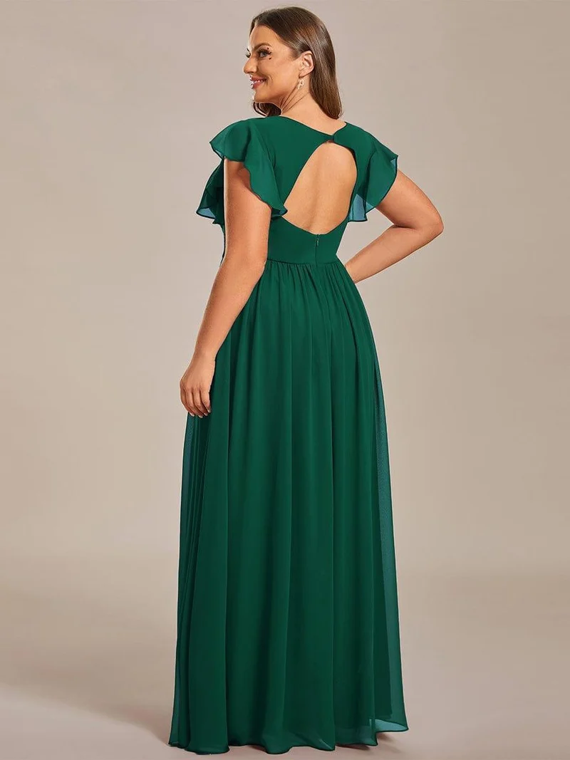ever LILYANA|Robe de demoiselle d'honneur en mousseline avec dos découpé
