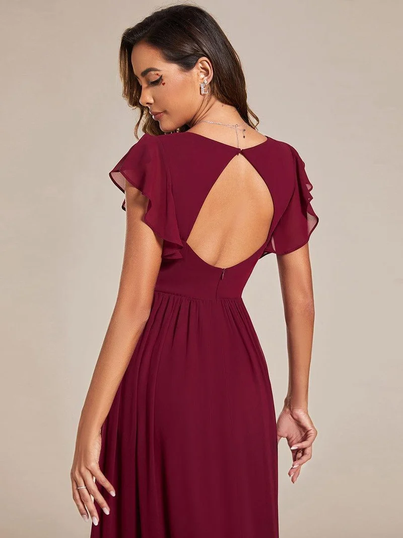 ever LILYANA|Robe de demoiselle d'honneur en mousseline avec dos découpé