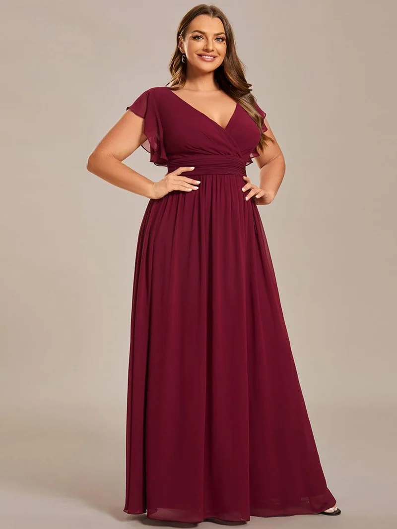 ever LILYANA|Robe de demoiselle d'honneur en mousseline avec dos découpé