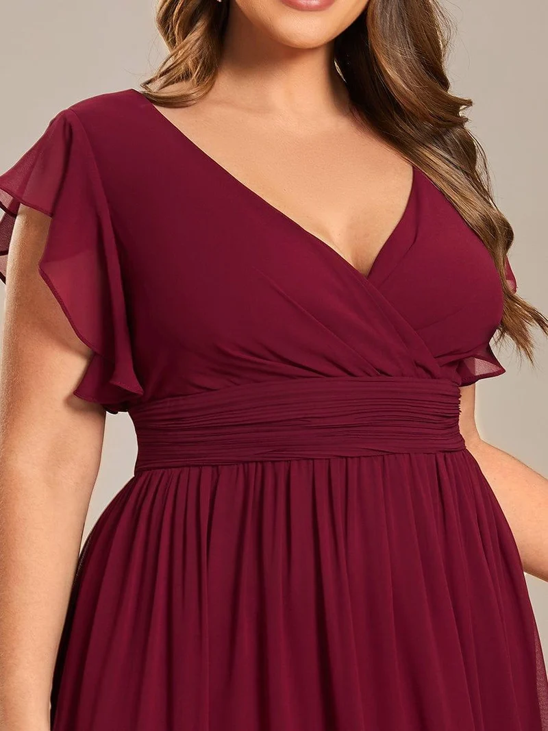 ever LILYANA|Robe de demoiselle d'honneur en mousseline avec dos découpé