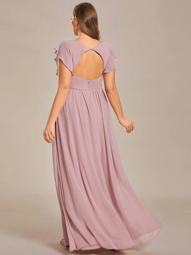 ever LILYANA|Robe de demoiselle d'honneur en mousseline avec dos découpé