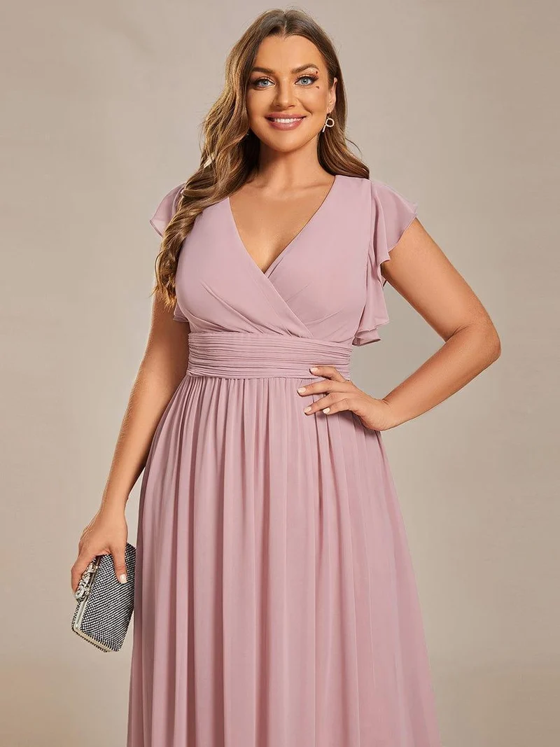 ever LILYANA|Robe de demoiselle d'honneur en mousseline avec dos découpé