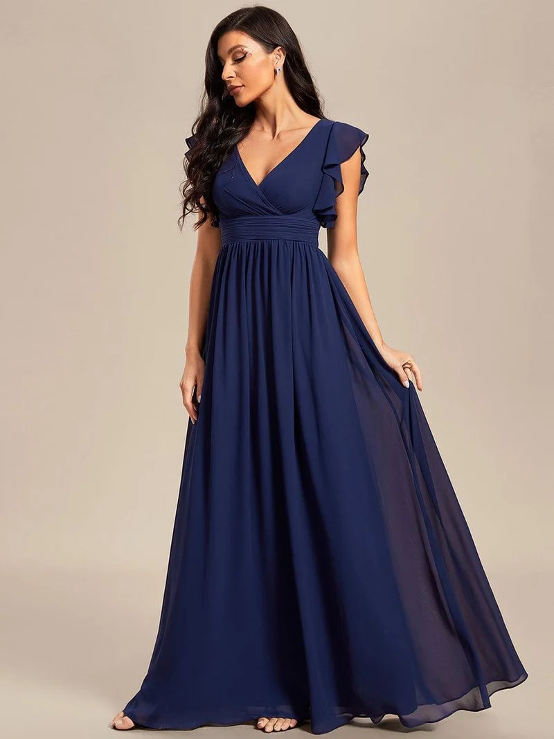 ever LILYANA|Robe de demoiselle d'honneur en mousseline avec dos découpé