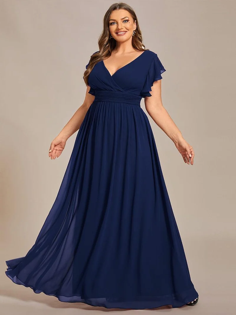 ever LILYANA|Robe de demoiselle d'honneur en mousseline avec dos découpé