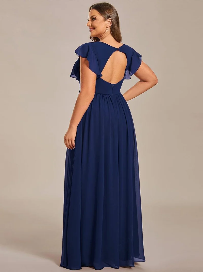 ever LILYANA|Robe de demoiselle d'honneur en mousseline avec dos découpé