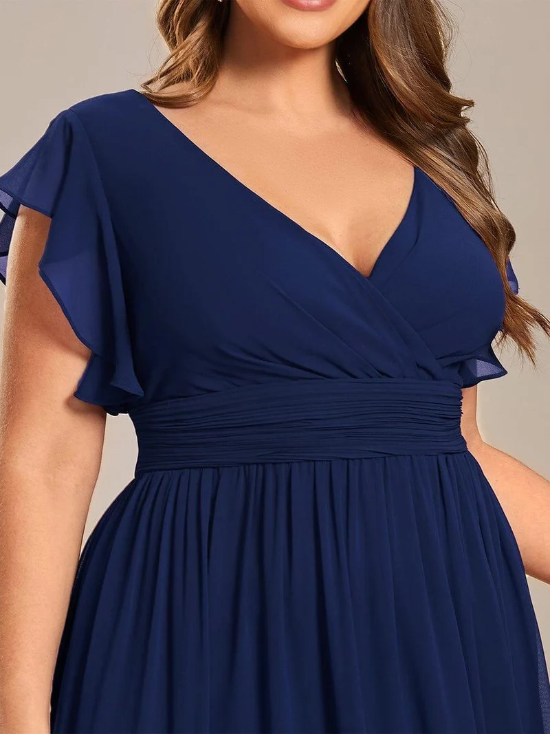 ever LILYANA|Robe de demoiselle d'honneur en mousseline avec dos découpé