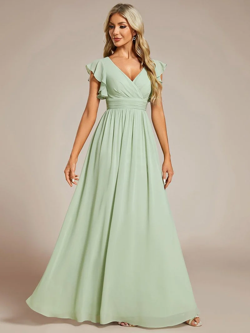 ever LILYANA|Robe de demoiselle d'honneur en mousseline avec dos découpé