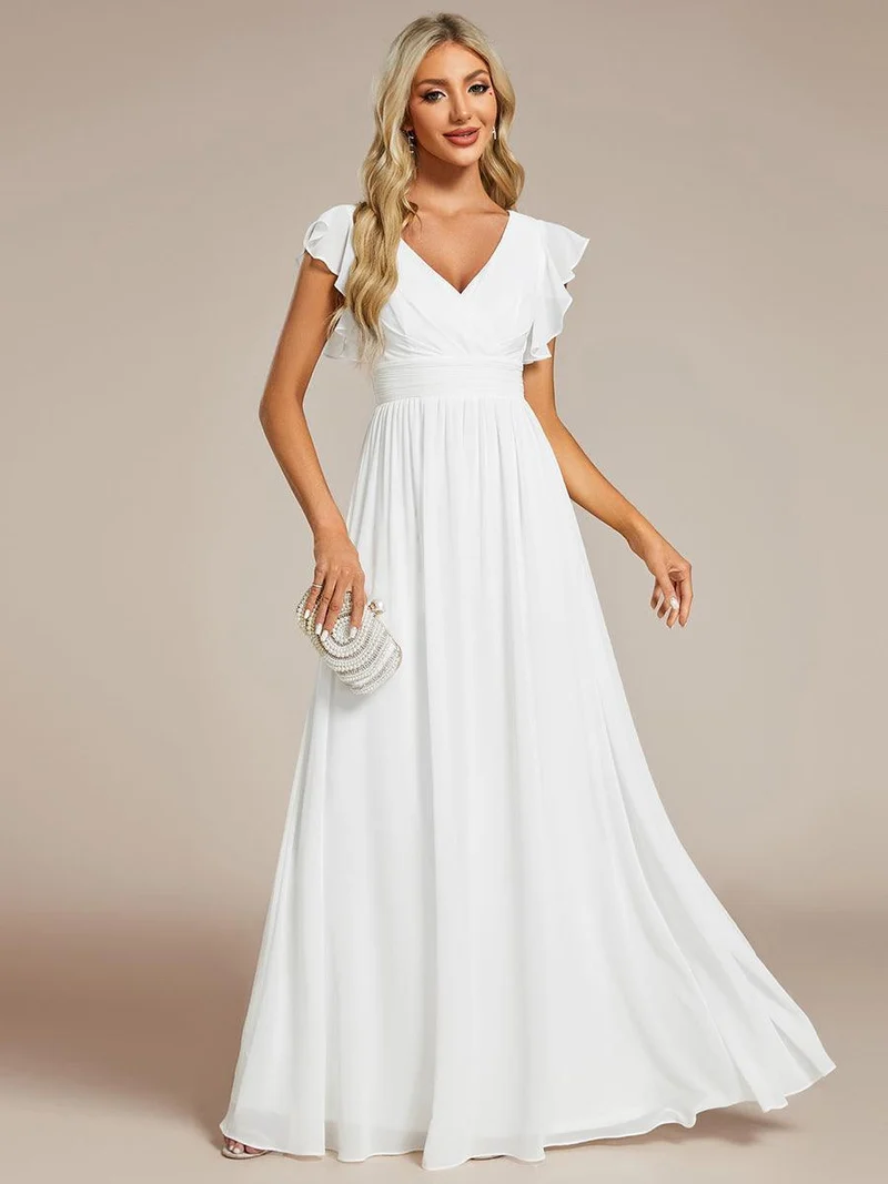 ever LILYANA|Robe de demoiselle d'honneur en mousseline avec dos découpé