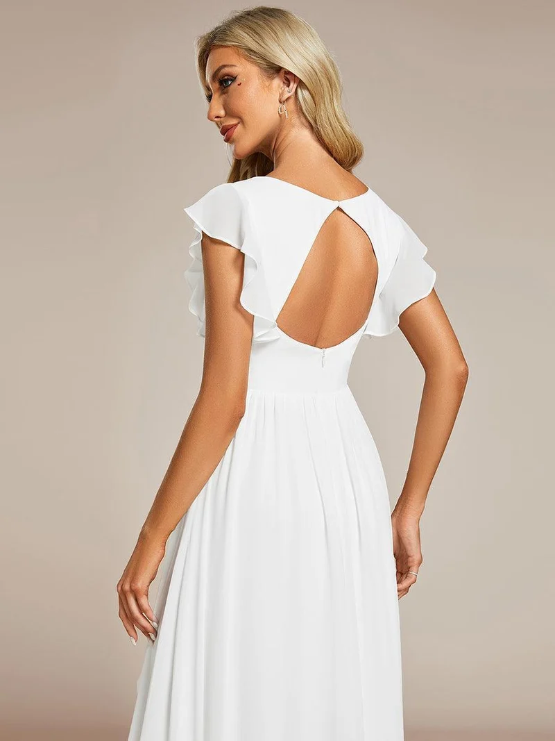 ever LILYANA|Robe de demoiselle d'honneur en mousseline avec dos découpé
