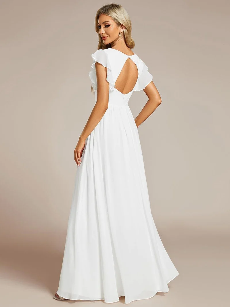 ever LILYANA|Robe de demoiselle d'honneur en mousseline avec dos découpé