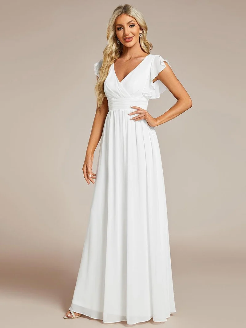 ever LILYANA|Robe de demoiselle d'honneur en mousseline avec dos découpé