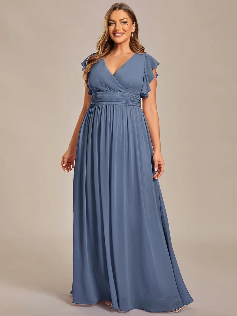 ever LILYANA|Robe de demoiselle d'honneur en mousseline avec dos découpé