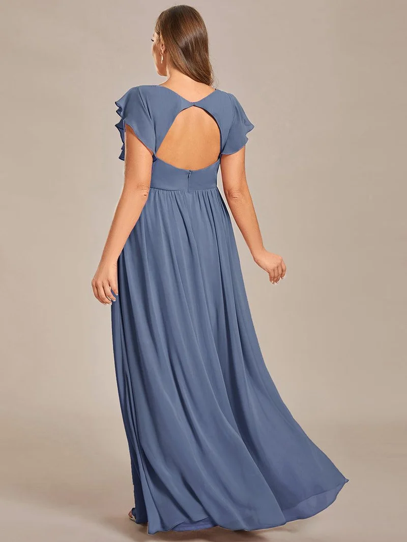ever LILYANA|Robe de demoiselle d'honneur en mousseline avec dos découpé