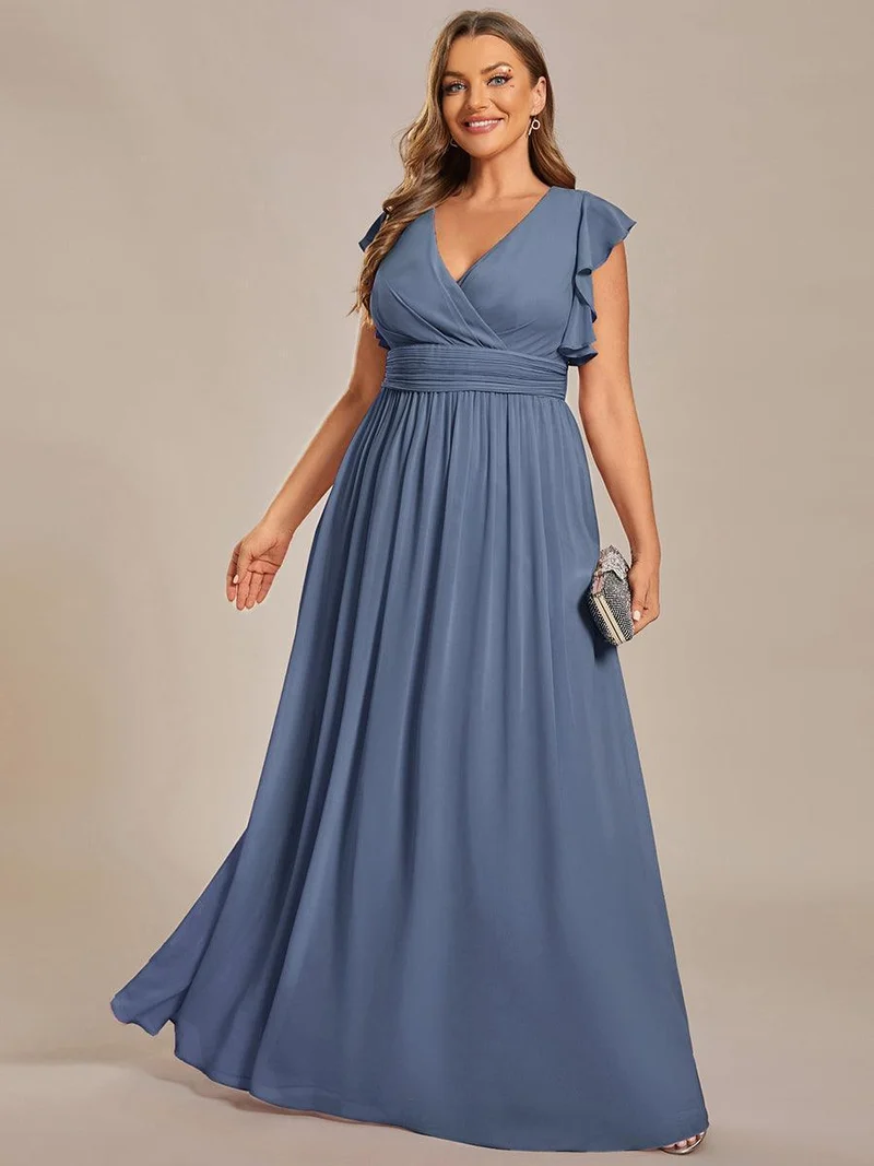 ever LILYANA|Robe de demoiselle d'honneur en mousseline avec dos découpé