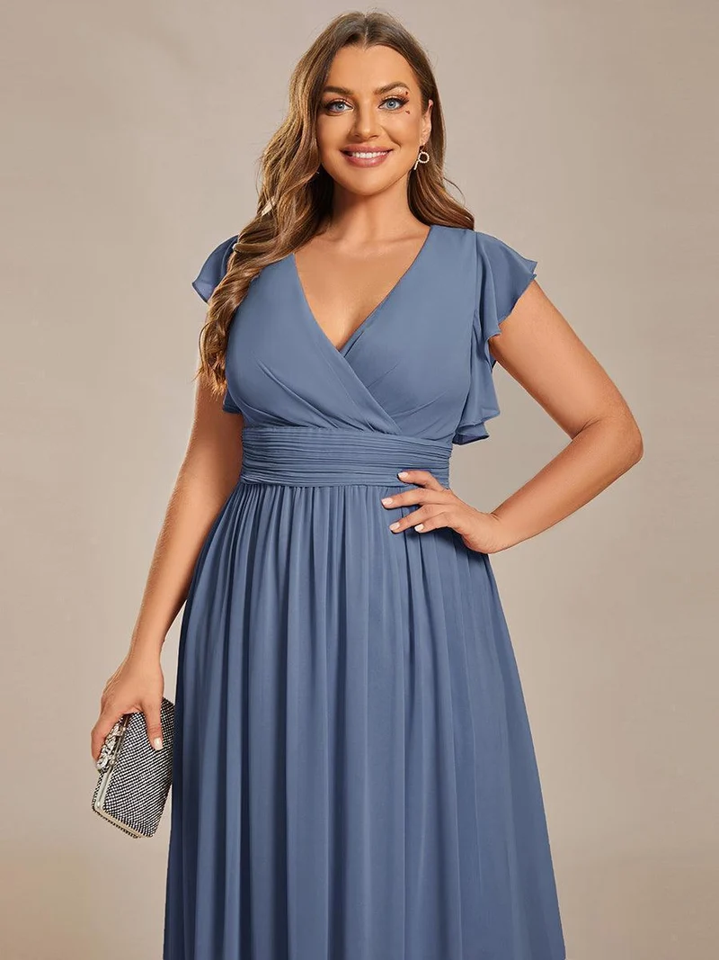 ever LILYANA|Robe de demoiselle d'honneur en mousseline avec dos découpé