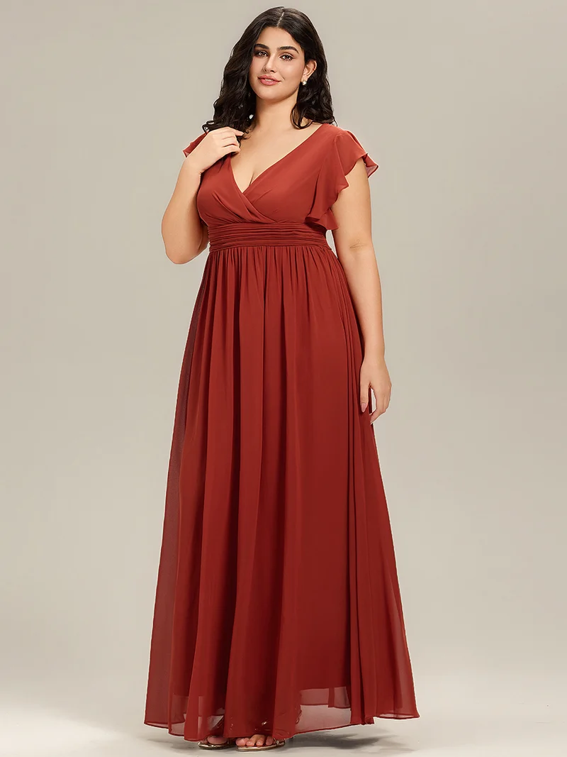 ever LILYANA|Robe de demoiselle d'honneur en mousseline avec dos découpé