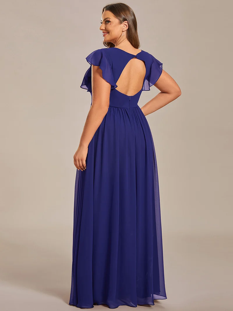 ever LILYANA|Robe de soirée en mousseline à manches volantées