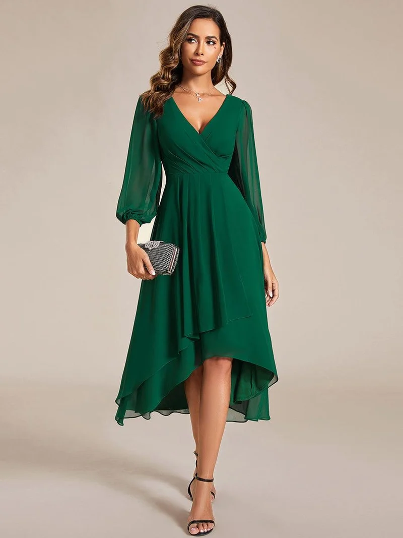 ever BRIAR|Robes de demoiselle d'honneur à manches longues et ourlet asymétrique