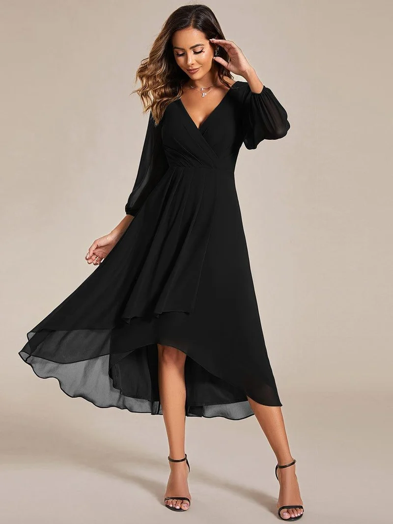 ever BRIAR|Robes de demoiselle d'honneur à manches longues et ourlet asymétrique