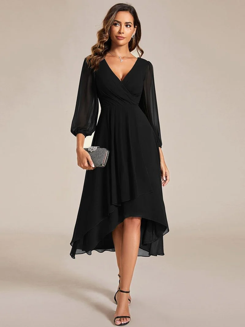 ever BRIAR|Robes de demoiselle d'honneur à manches longues et ourlet asymétrique