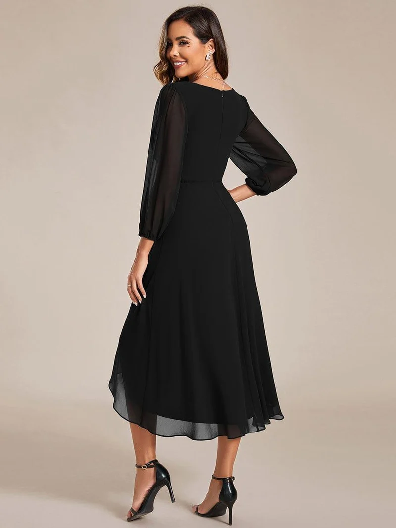 ever BRIAR|Robes de demoiselle d'honneur à manches longues et ourlet asymétrique