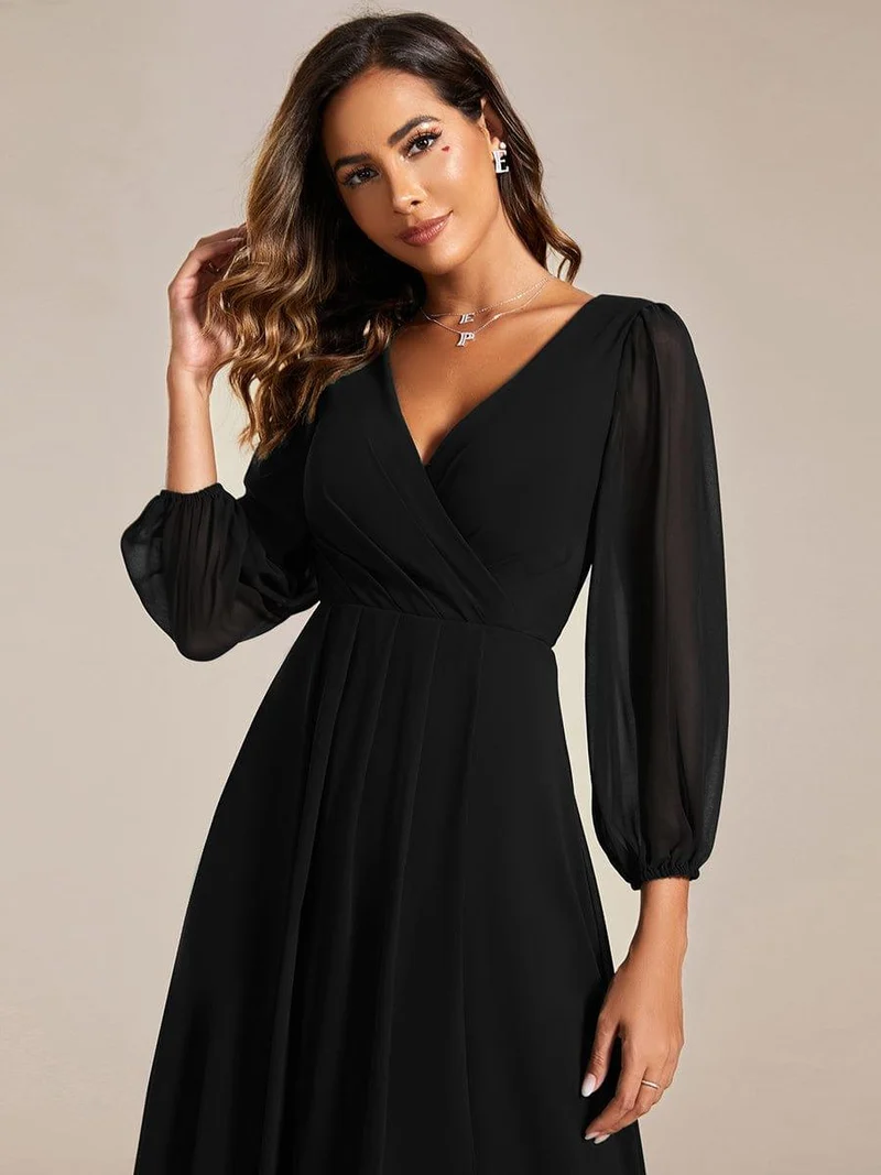 ever BRIAR|Robes de demoiselle d'honneur à manches longues et ourlet asymétrique