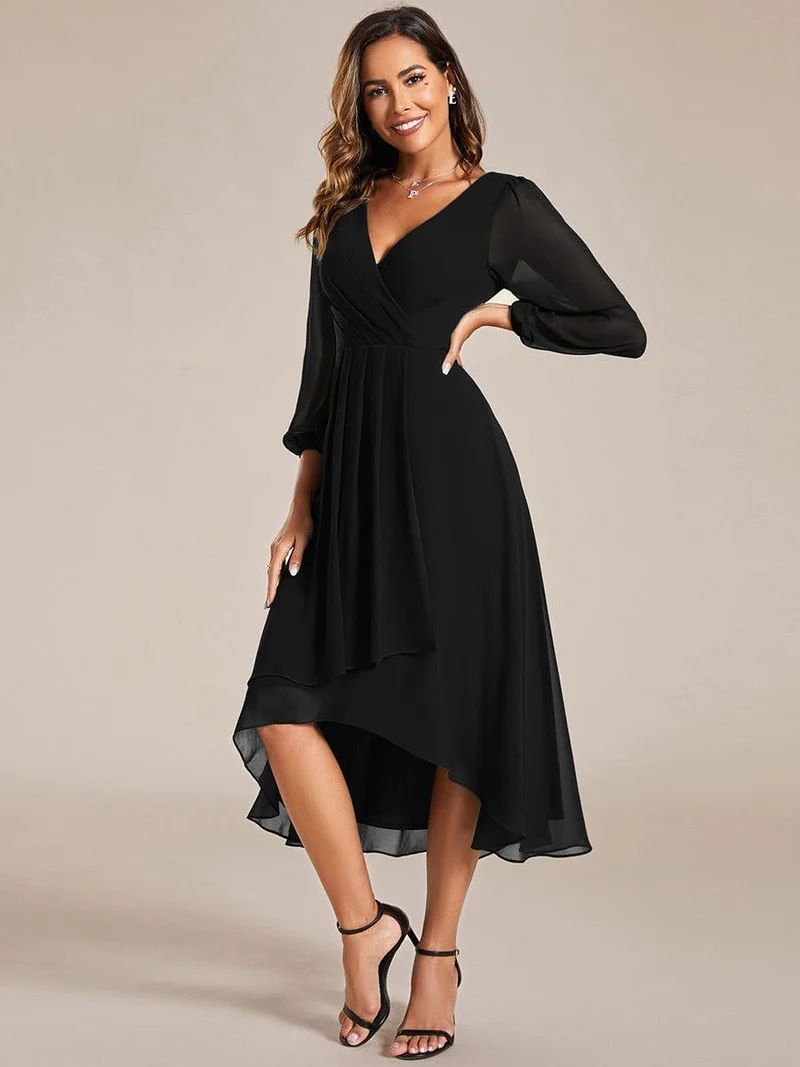 ever BRIAR|Robes de demoiselle d'honneur à manches longues et ourlet asymétrique