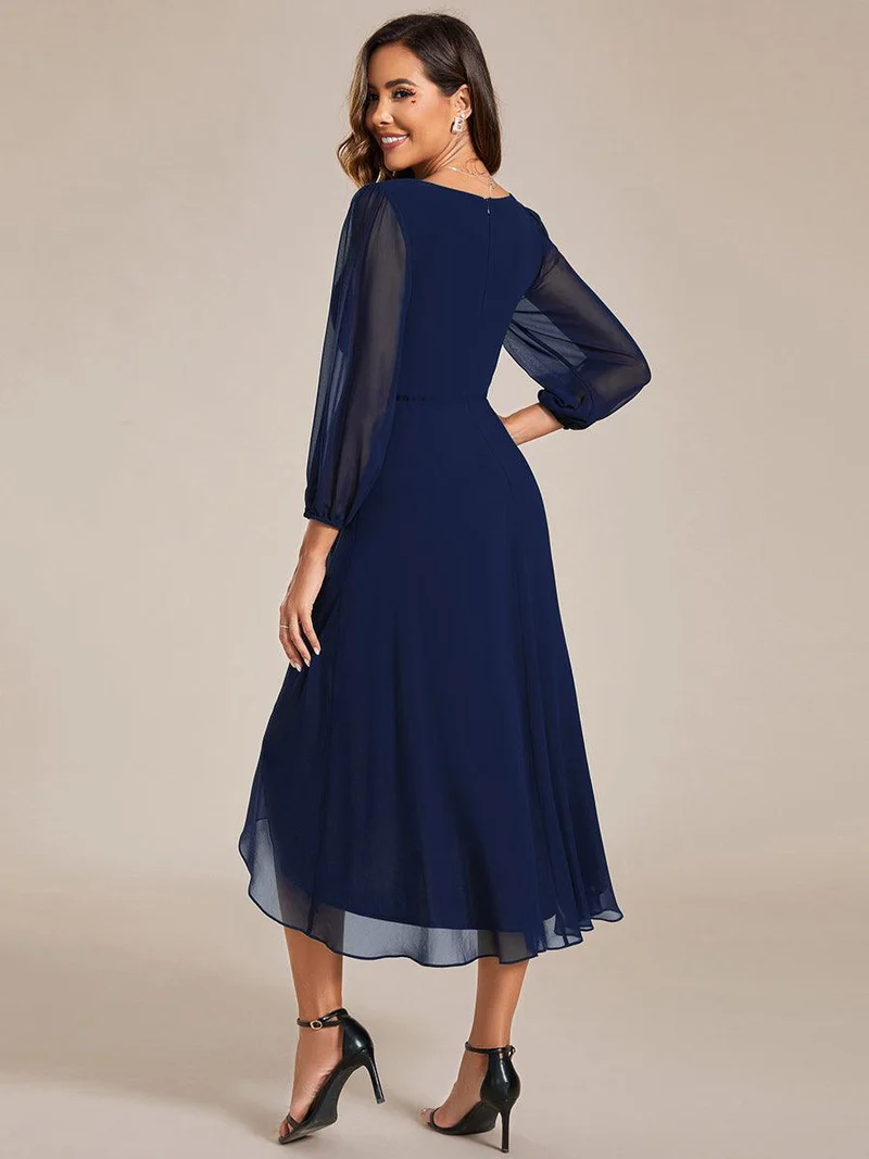 ever BRIAR|Robes de demoiselle d'honneur à manches longues et ourlet asymétrique