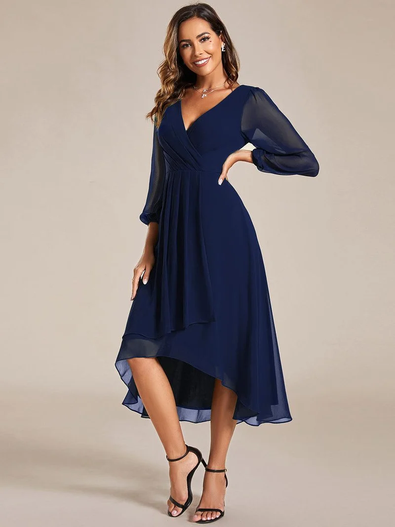 ever BRIAR|Robes de demoiselle d'honneur à manches longues et ourlet asymétrique