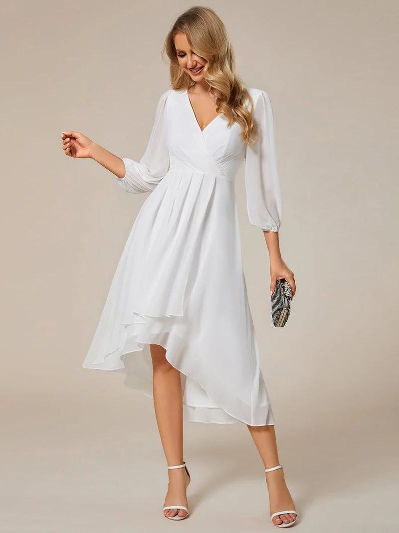 ever BRIAR|Robes de demoiselle d'honneur à manches longues et ourlet asymétrique
