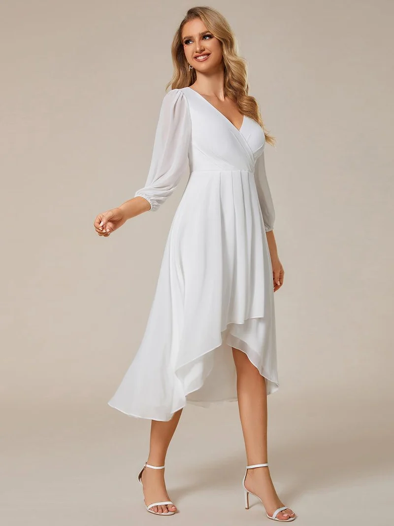 ever BRIAR|Robes de demoiselle d'honneur à manches longues et ourlet asymétrique