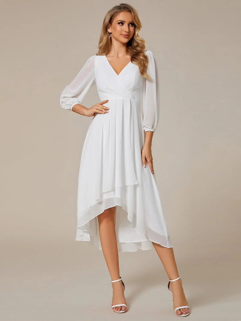 ever BRIAR|Robes de demoiselle d'honneur à manches longues et ourlet asymétrique