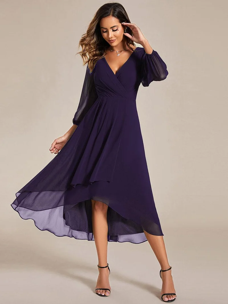 ever BRIAR|Robes de demoiselle d'honneur à manches longues et ourlet asymétrique