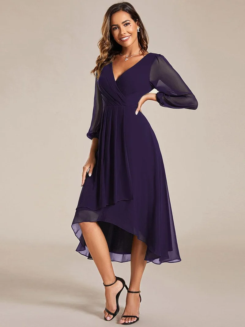 ever BRIAR|Robes de demoiselle d'honneur à manches longues et ourlet asymétrique