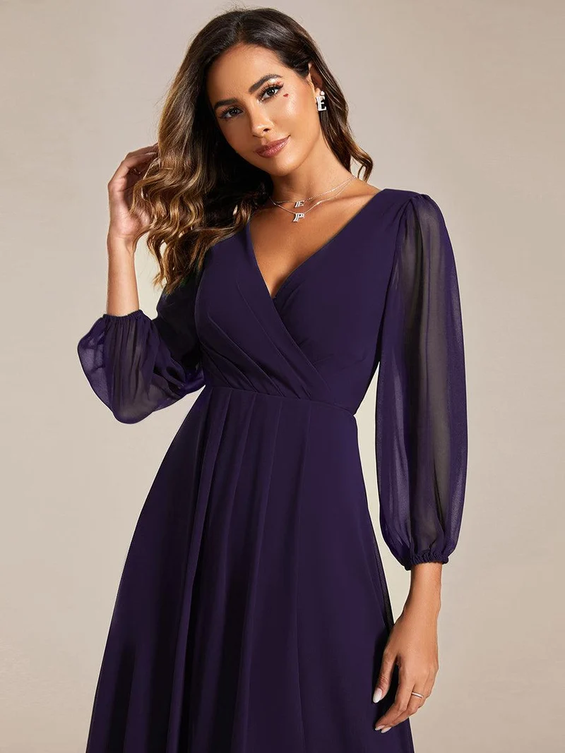 ever BRIAR|Robes de demoiselle d'honneur à manches longues et ourlet asymétrique
