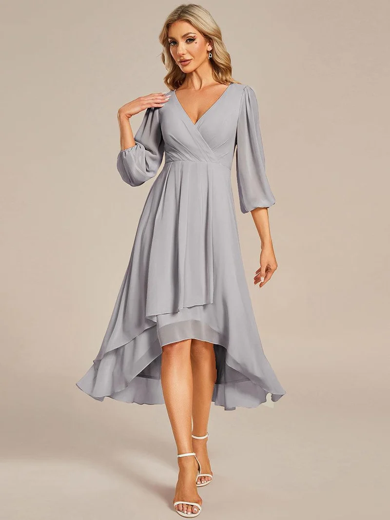ever BRIAR|Robes de demoiselle d'honneur à manches longues et ourlet asymétrique