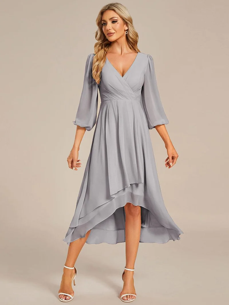 ever BRIAR|Robes de demoiselle d'honneur à manches longues et ourlet asymétrique