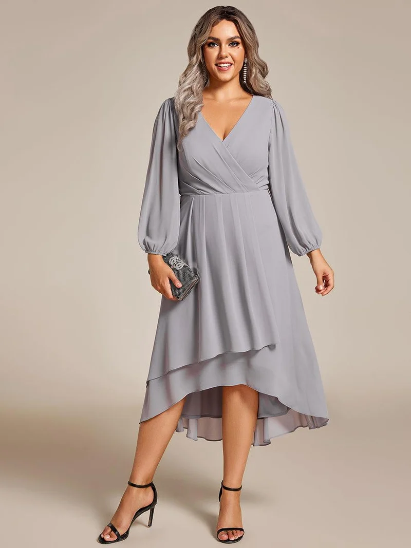 ever BRIAR|Robes de demoiselle d'honneur à manches longues et ourlet asymétrique