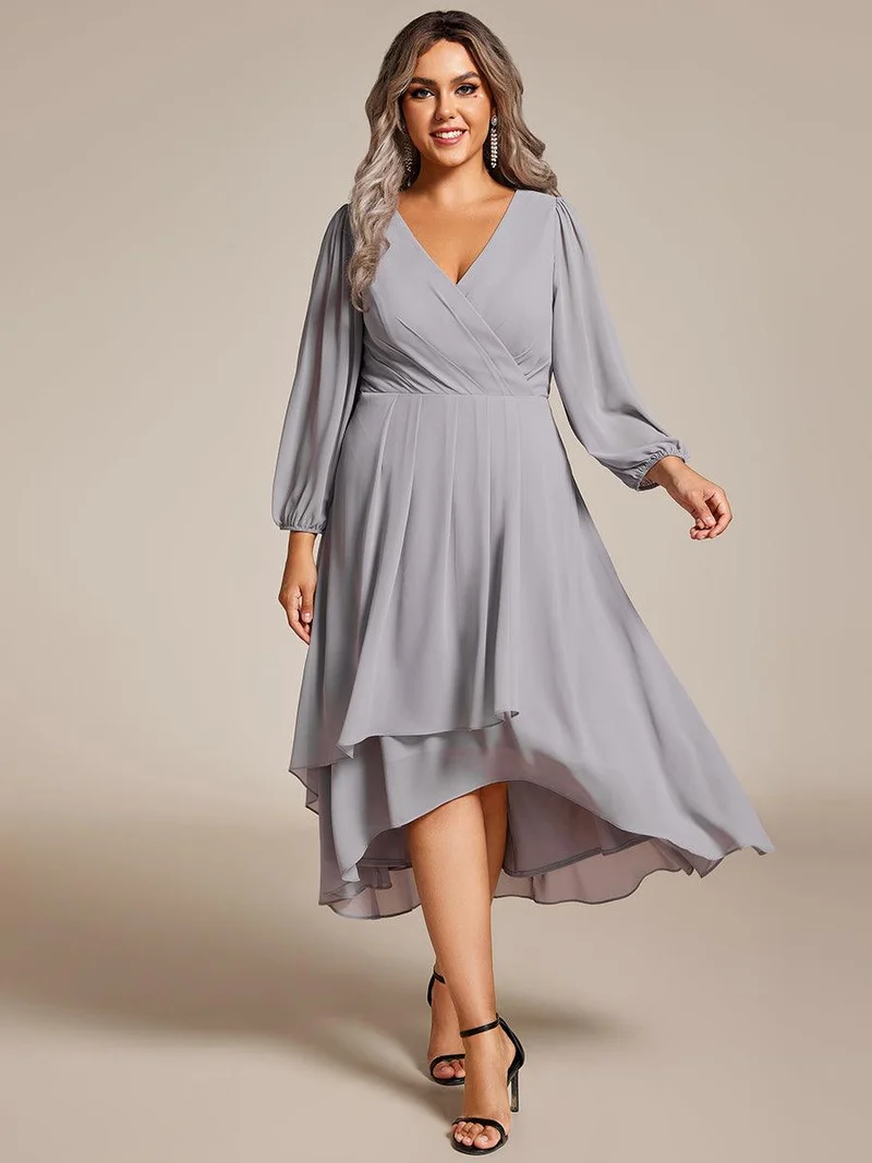 ever BRIAR|Robes de demoiselle d'honneur à manches longues et ourlet asymétrique