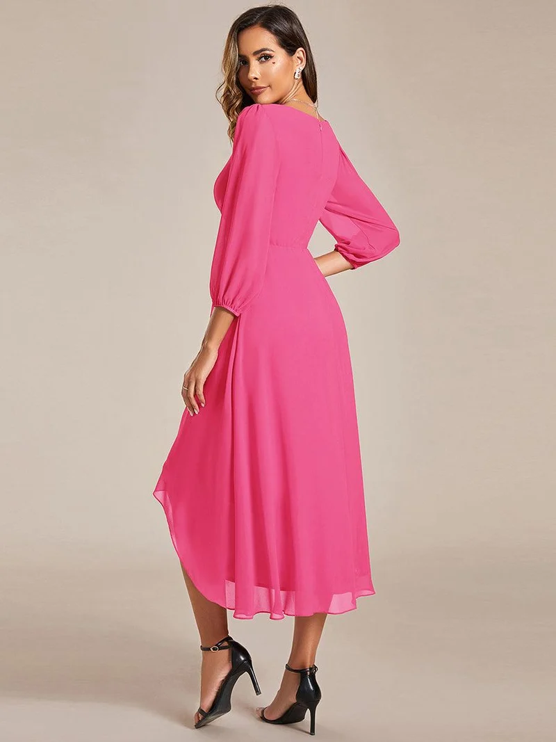 ever BRIAR|Robes de demoiselle d'honneur à manches longues et ourlet asymétrique