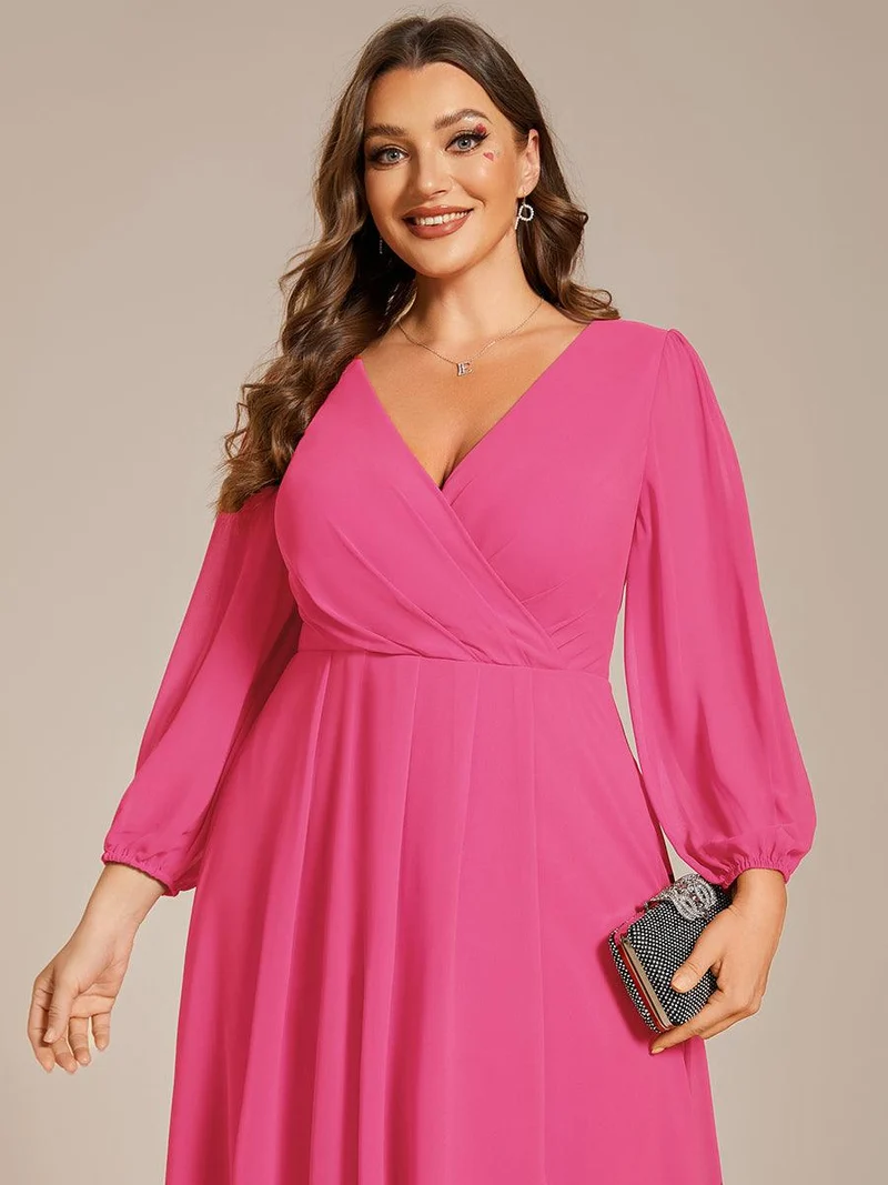 ever BRIAR|Robes de demoiselle d'honneur à manches longues et ourlet asymétrique