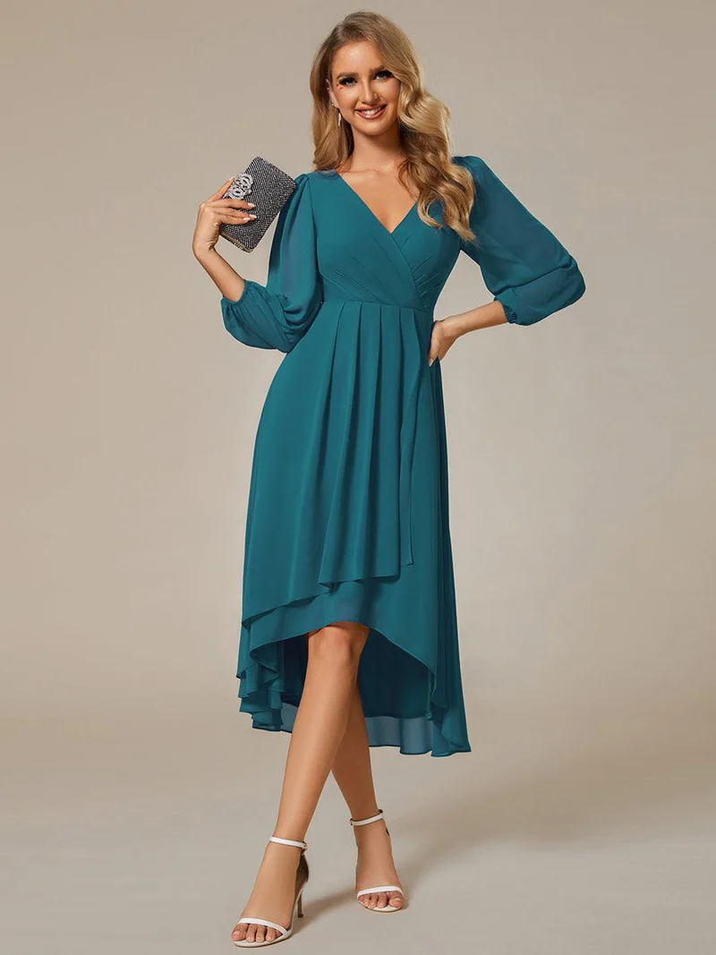 ever BRIAR|Robes de demoiselle d'honneur à manches longues et ourlet asymétrique