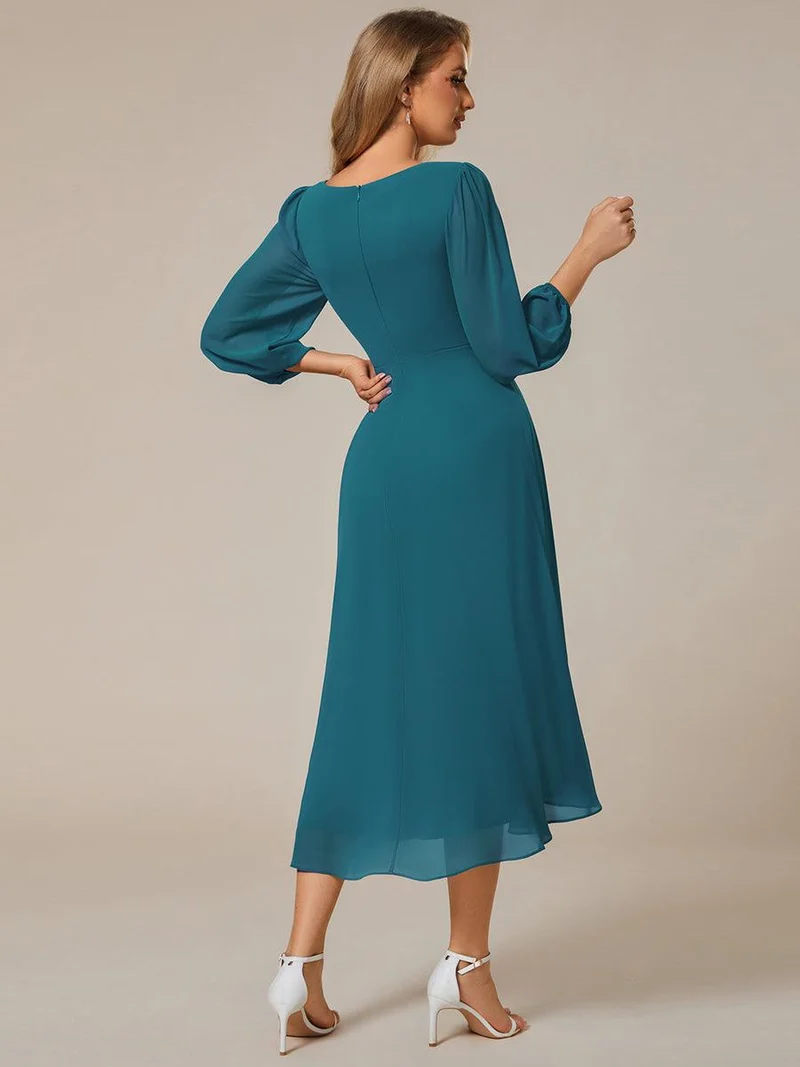 ever BRIAR|Robes de demoiselle d'honneur à manches longues et ourlet asymétrique