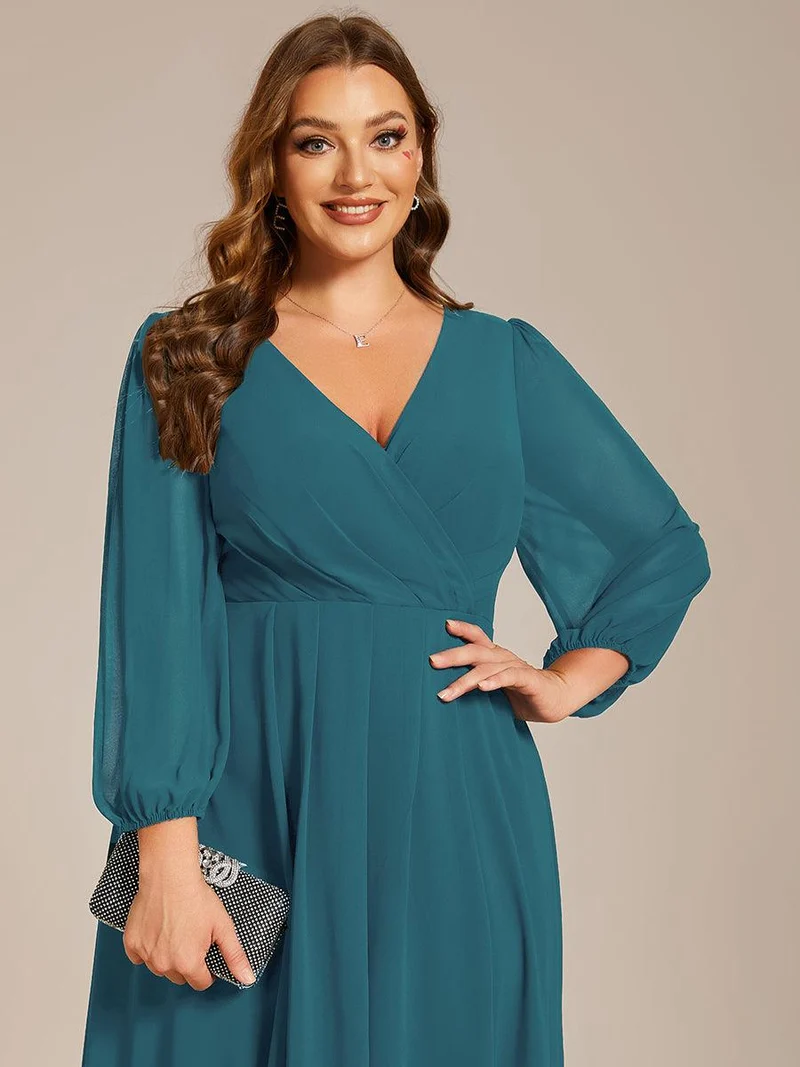 ever BRIAR|Robes de demoiselle d'honneur à manches longues et ourlet asymétrique