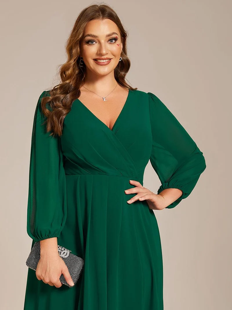 ever BRIAR|Robes de demoiselle d'honneur à manches longues et ourlet asymétrique