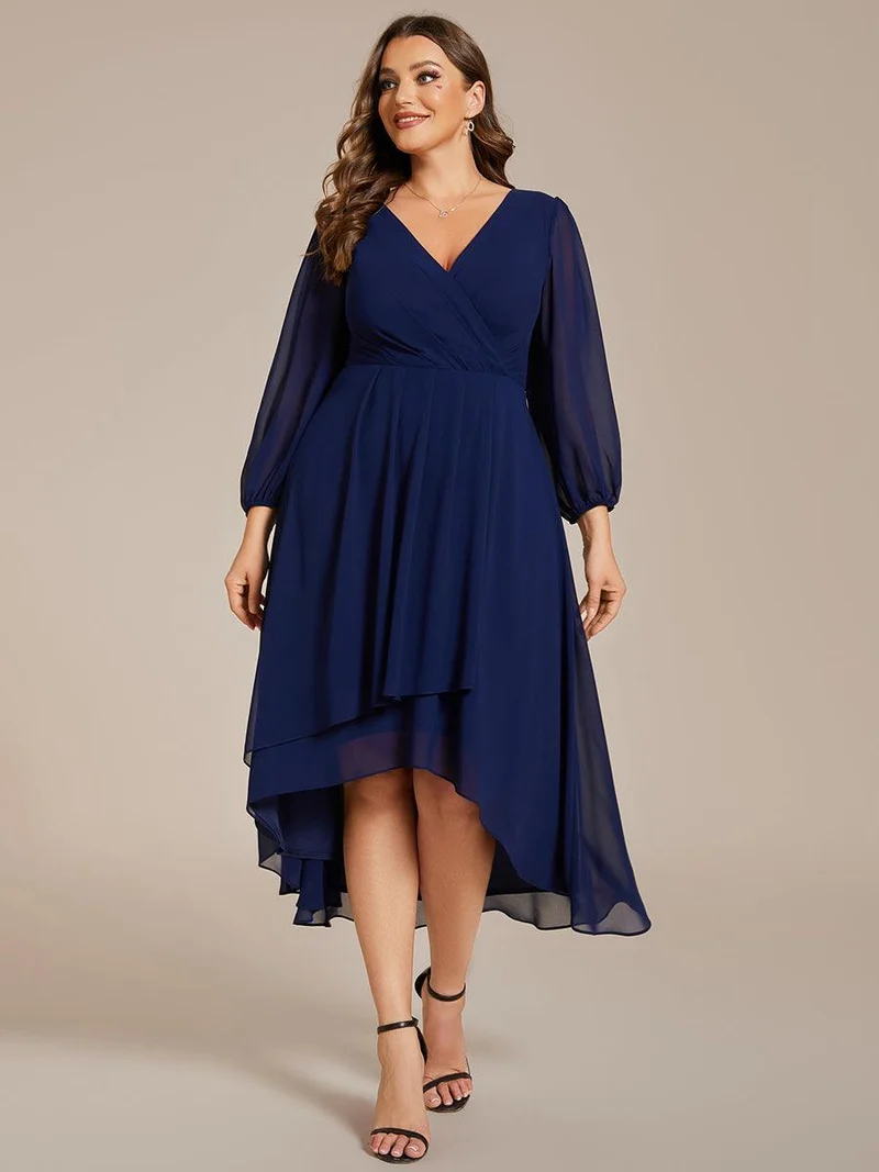 ever BRIAR|Robes de demoiselle d'honneur à manches longues et ourlet asymétrique