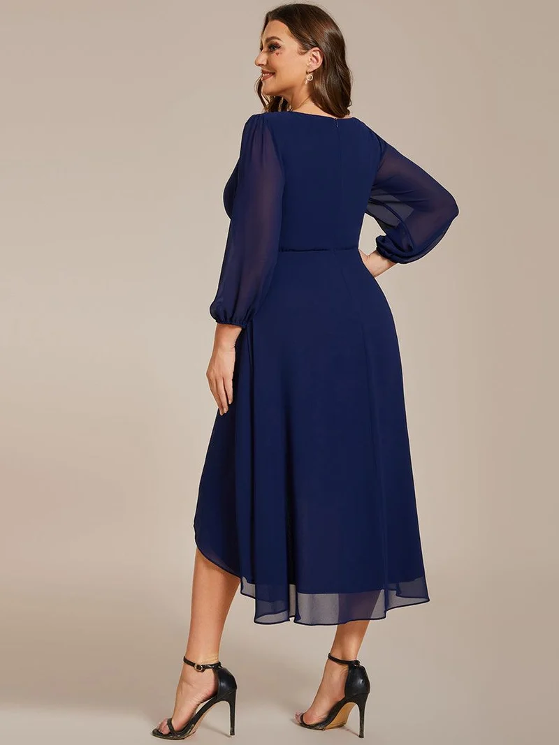 ever BRIAR|Robes de demoiselle d'honneur à manches longues et ourlet asymétrique