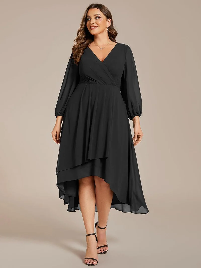 ever BRIAR|Robes de demoiselle d'honneur à manches longues et ourlet asymétrique